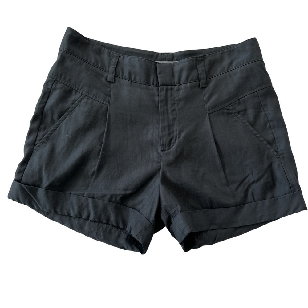 Vince Pleated Flat Front Black Shorts
